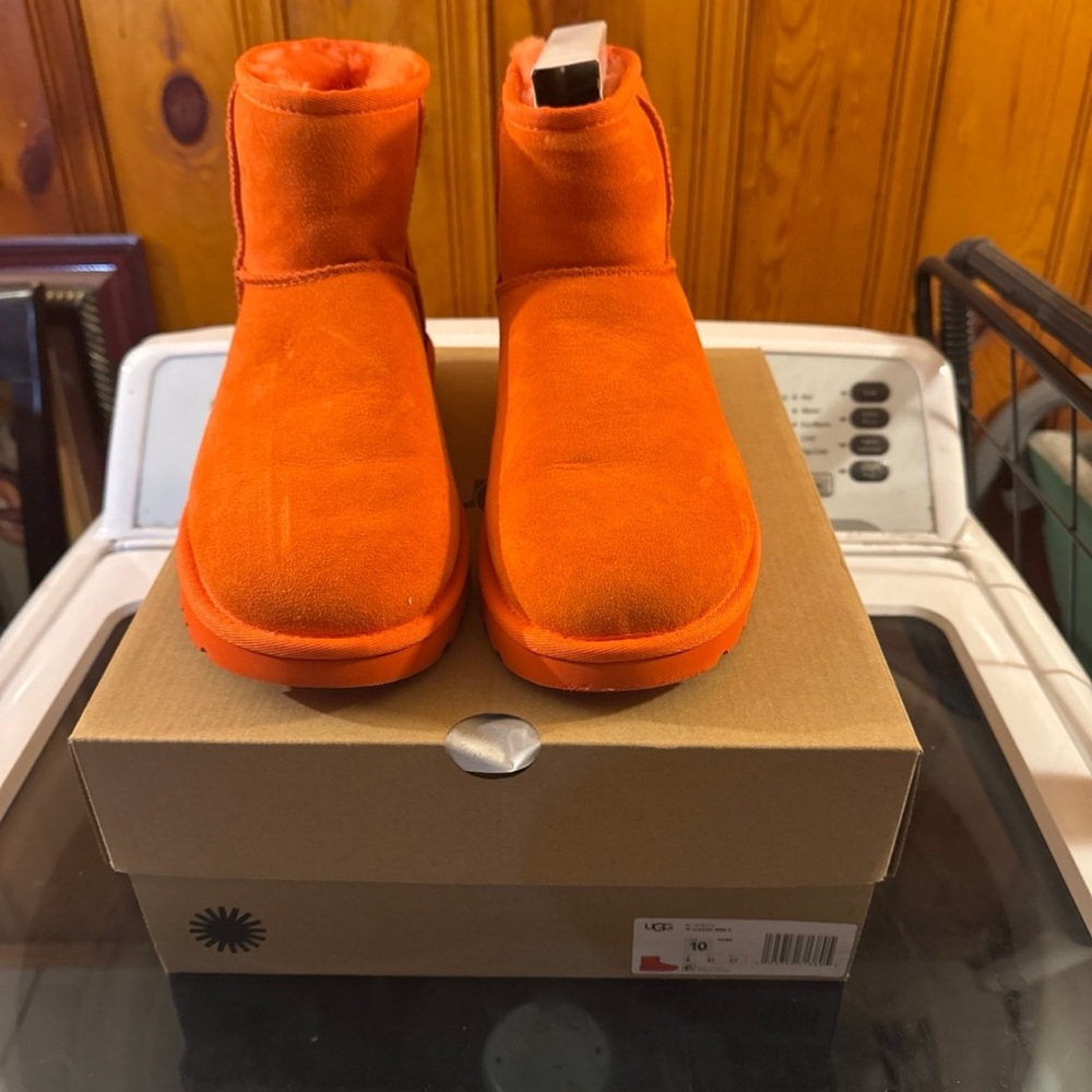 Brand New UGG Vibrant Orange Winter Boots women’s 10